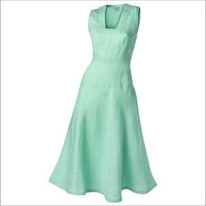 Women’s size 8 J. Peterman 1911 aqua blue 100% linen dress